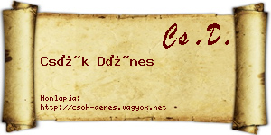 Csók Dénes névjegykártya
