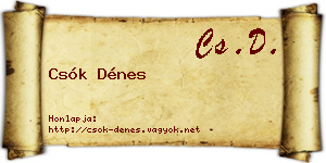 Csók Dénes névjegykártya